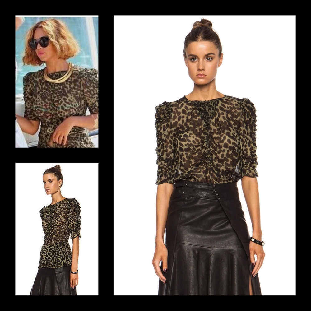 ISABEL MARANT "Caja" Leopard Print Blouse